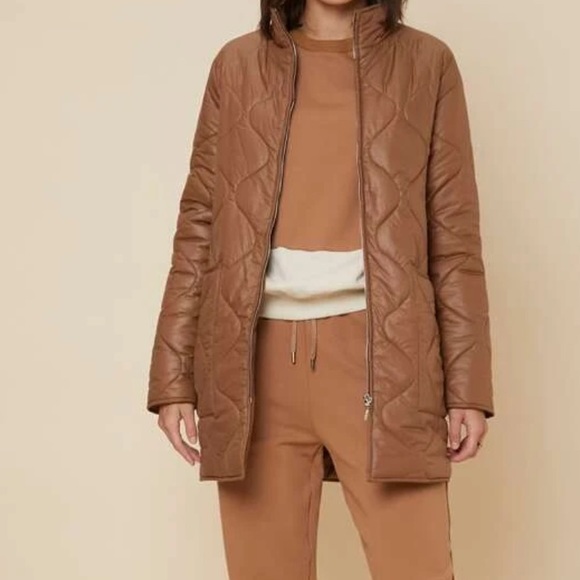 Brown Quilted jacket with pockets - Picture 8 of 10